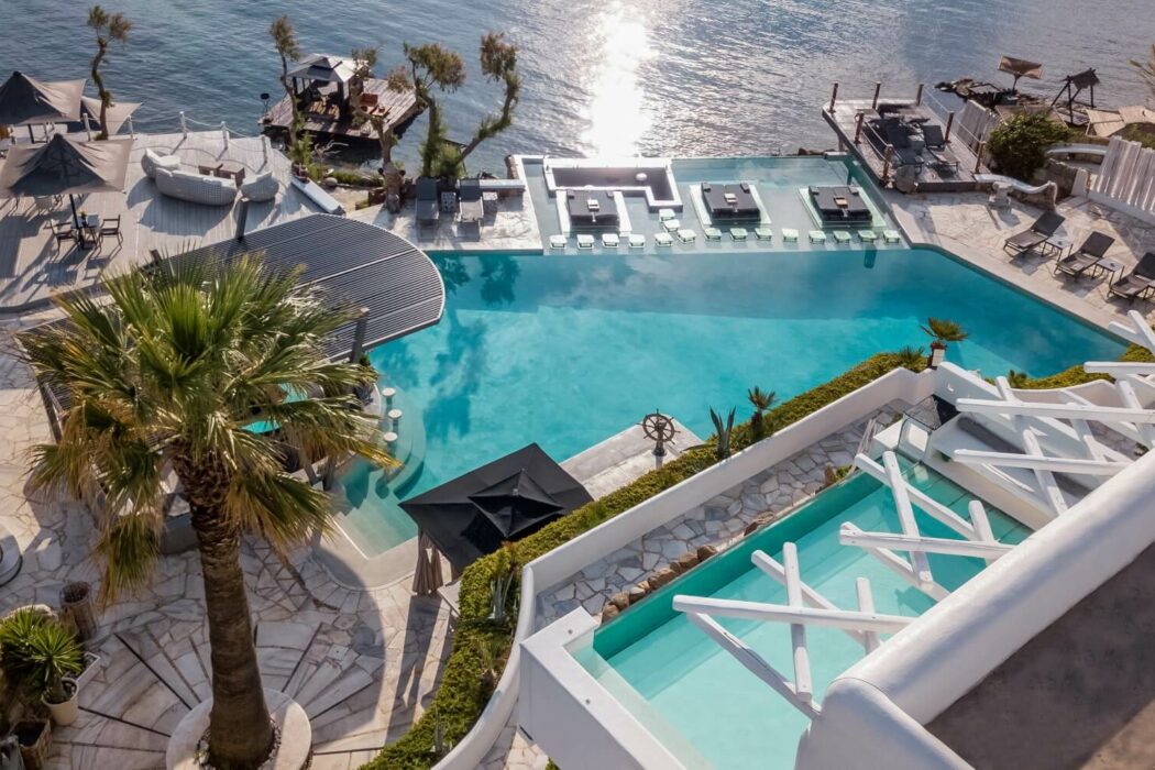 Louis Vuitton Mykonos  Hostels design, Restaurant design, Architecture  design